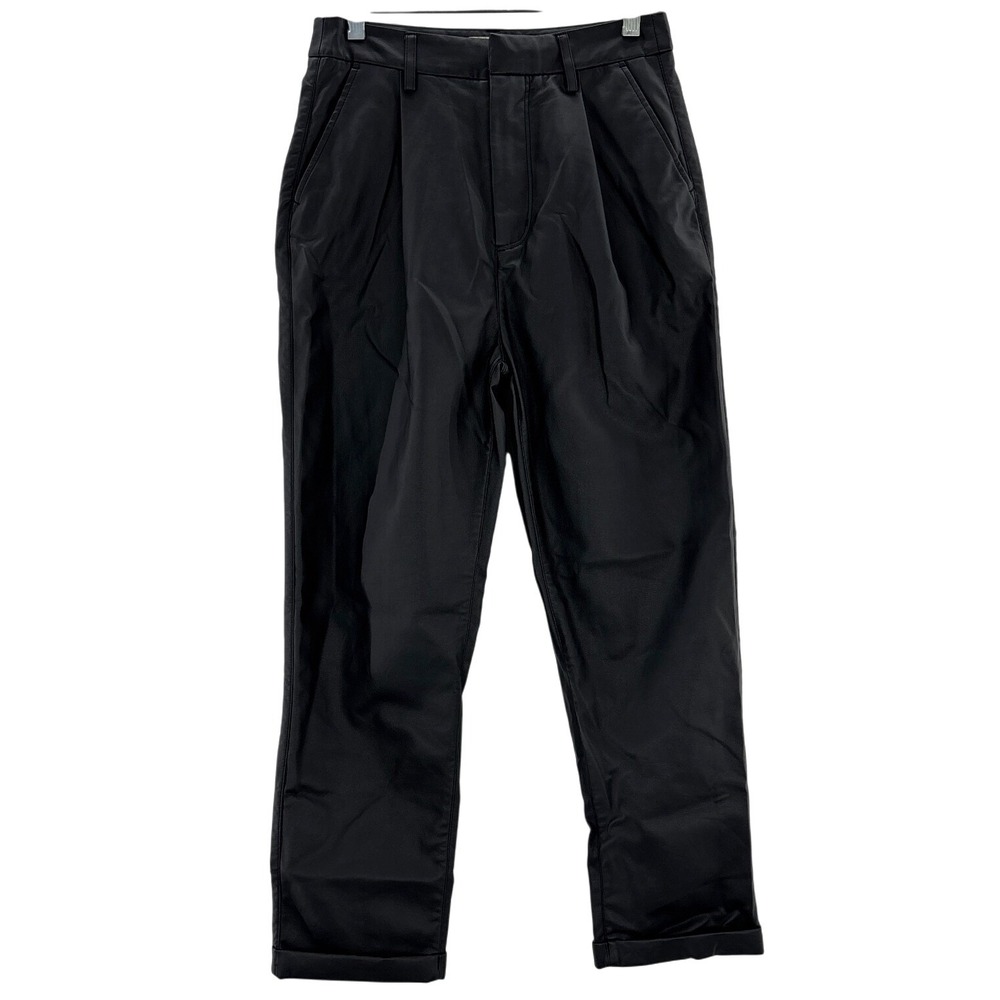 Brixton Faux Leather Pleated Trousers Black Women's Size‎ 25 Minimalist
